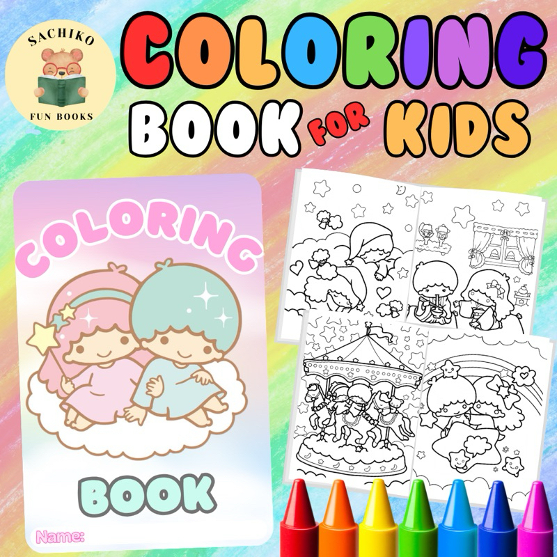 LITTLE TWIN STARTS SANRIO COLORING BOOK SACHIKO PRINTS JM CREATION ...