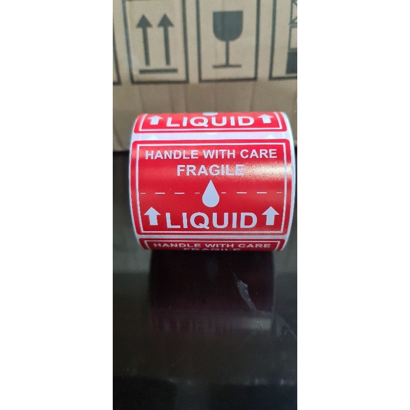 FRAGILE LABEL LIQUID HANDLE WITH CARE 500 per ROLL 3 by 2 inches