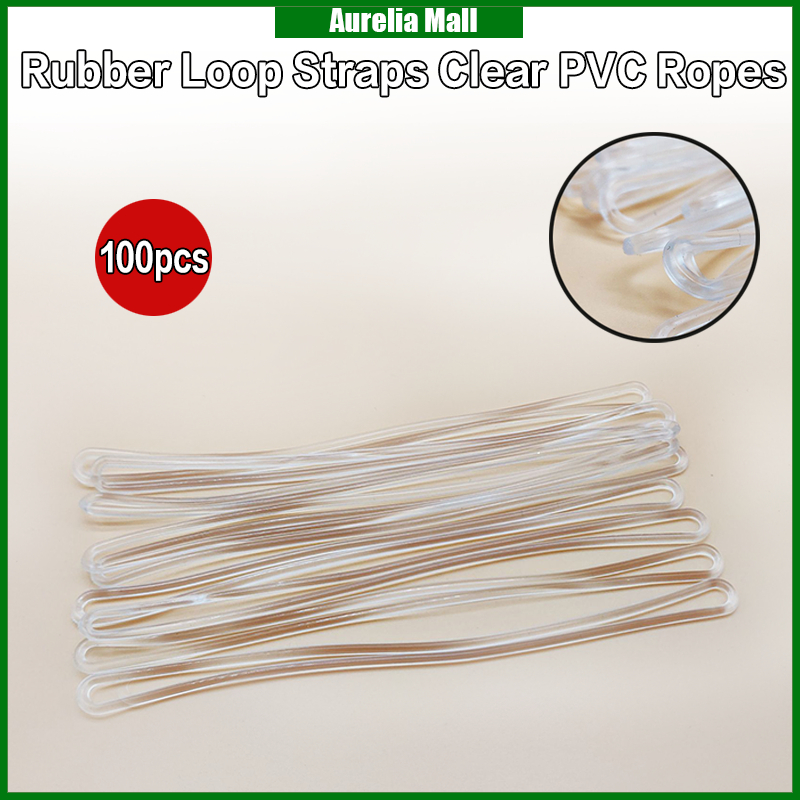 100PCS Clear PVC Ropes Clear Plastic Luggage Loop Straps For Bag Tag ...