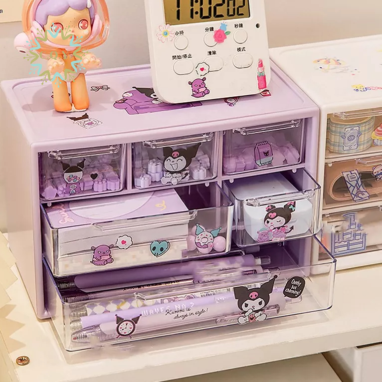 Desk Organizers Cute Small Six Drawers Desktop Organizer Macaron