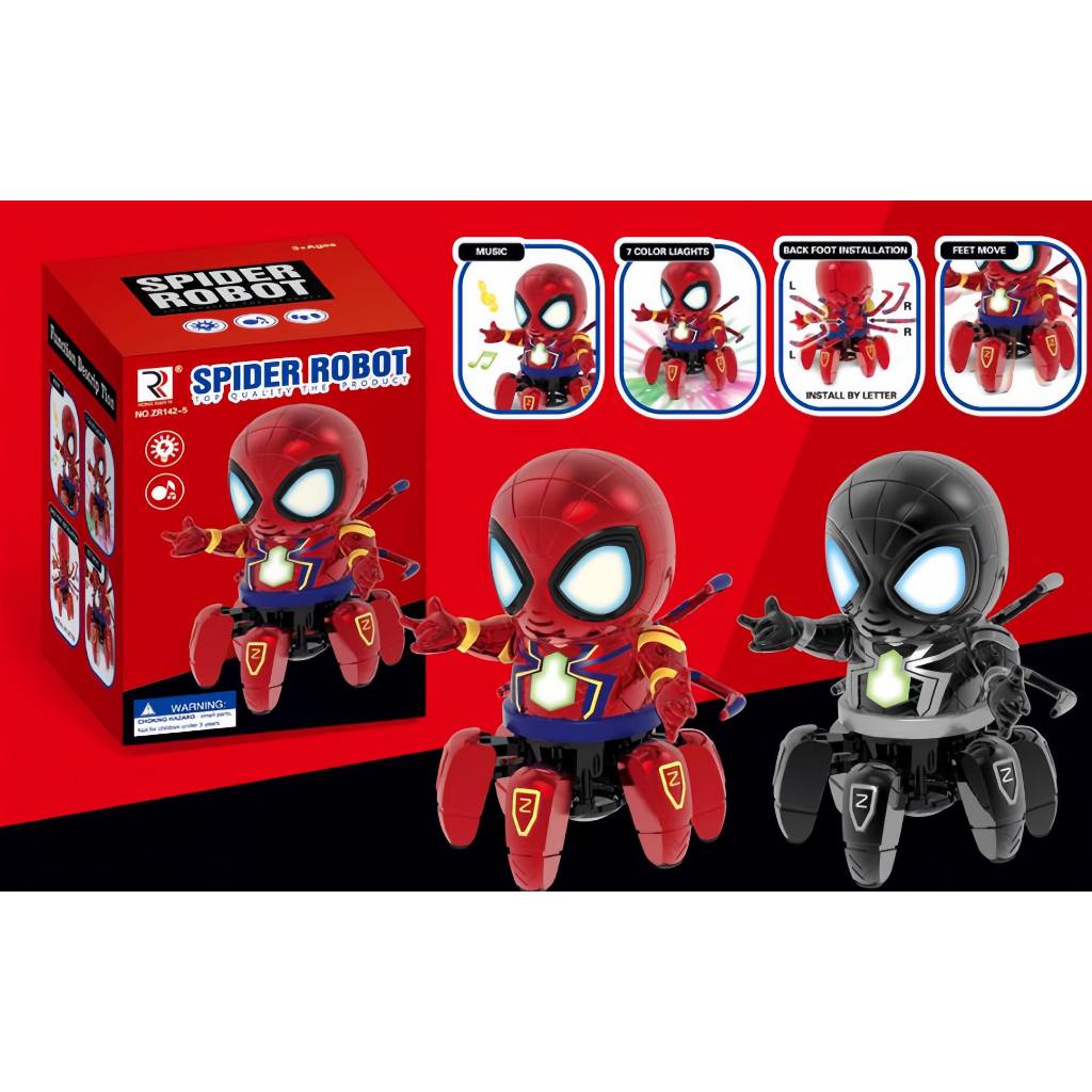 JLT Six Claw Spider-Man Dancing Robot Music and Lights | Shopee Singapore