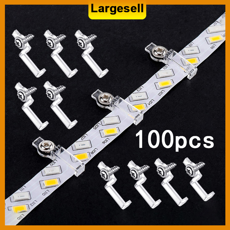 100pcs 12mm LED Light Strip Mounting Bracket Clips Transparent LED ...