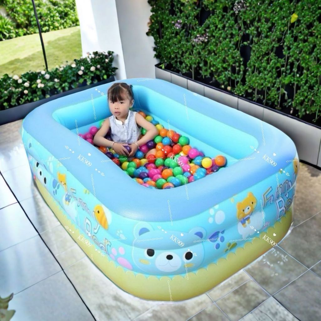 Swimming Pool Adult Kids Inflatable Rectangular Swimming Pool Portable ...