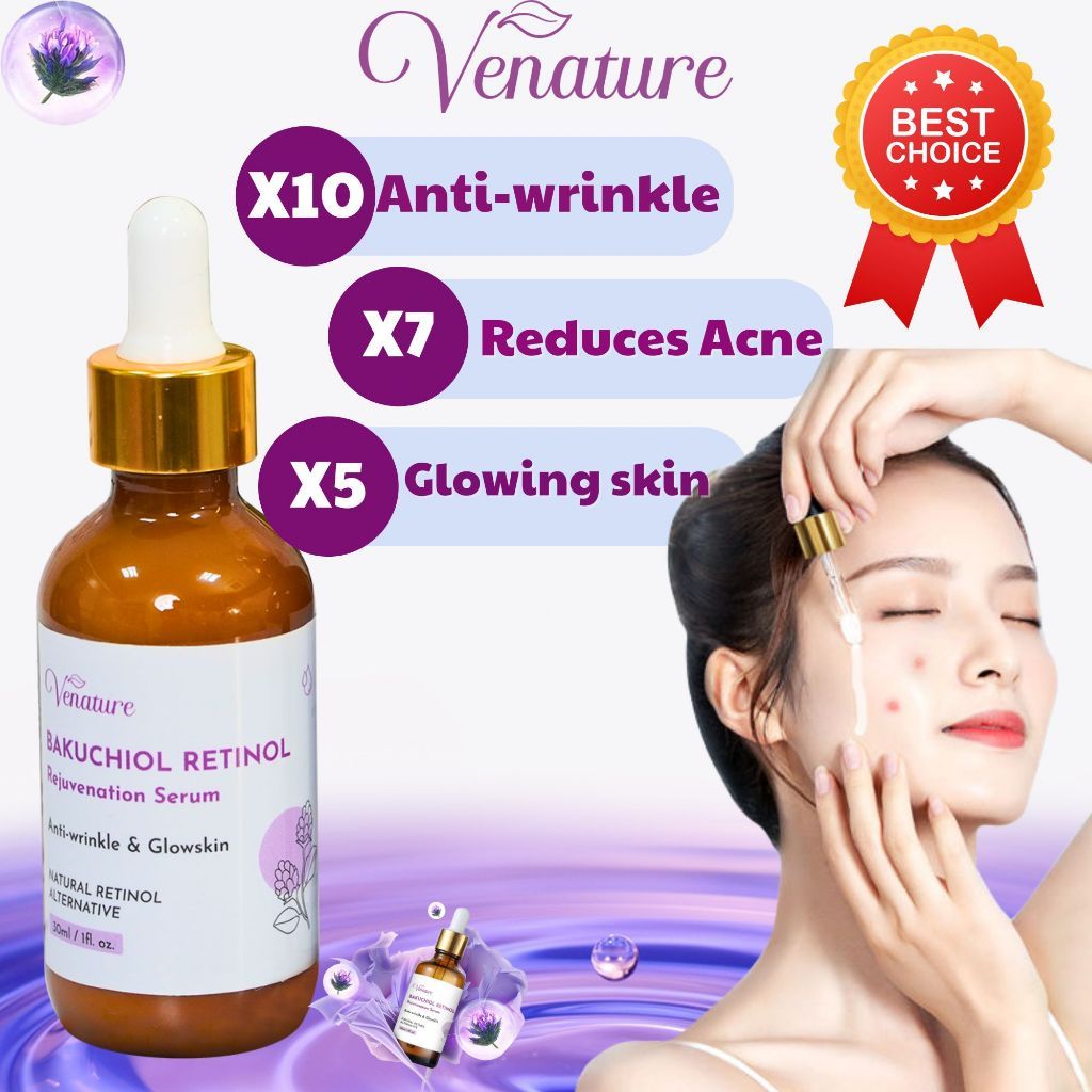 Venature Bakuchiol Retinol Rejuvenation Serum Anti-Aging Glowing Skin ...