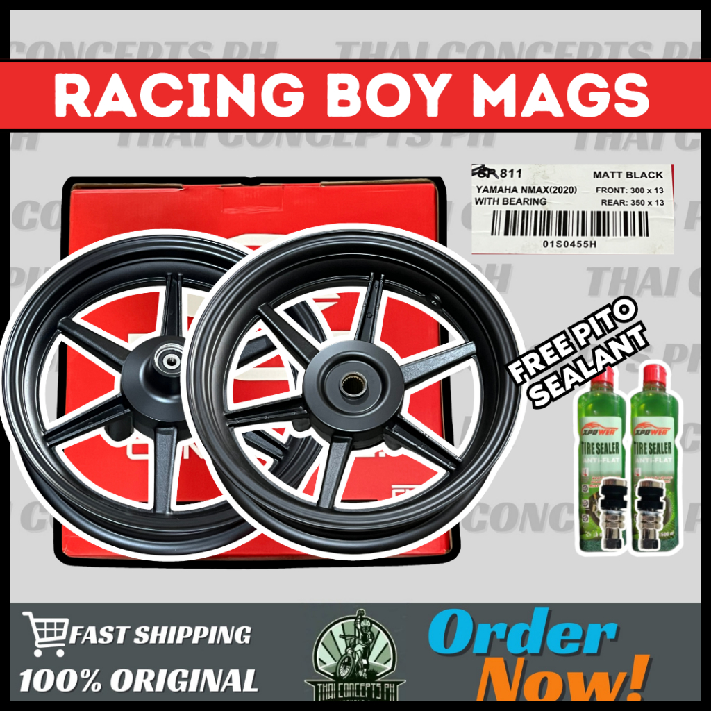 RACING BOY MAGS FOR NMAX V2 - MATTE BLACK - BY 13 ( FREE PITO AND ...