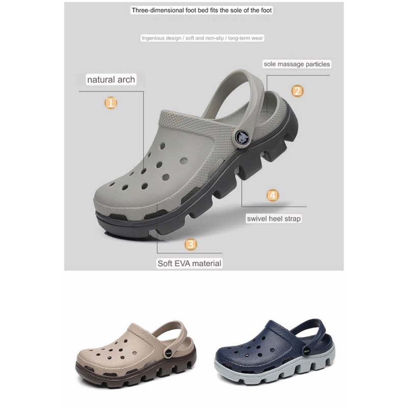 CLOGS Hole shoes men's shoes 2024 summer new thick bottom non-slip ...