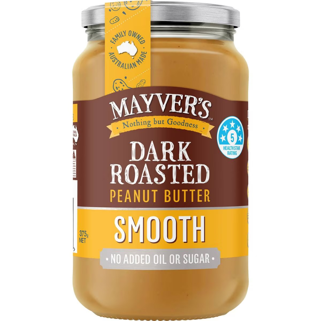 Mayver's Dark Roast Smooth Peanut Butter 375g (expiry AUGUST 2025 ...