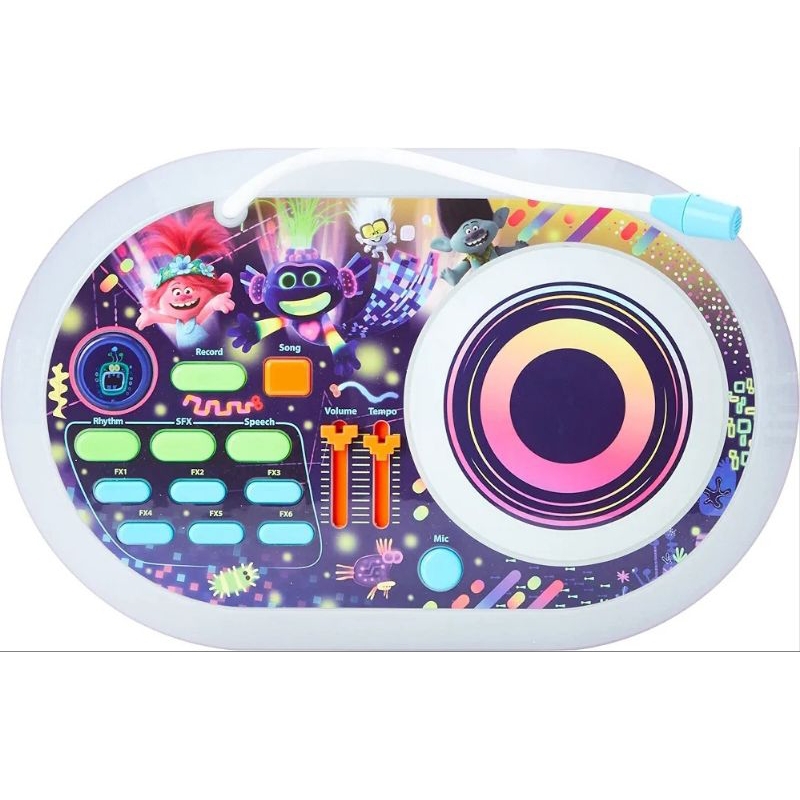 Trolls World Tour DJ Trollex Party Mixer Turntable Toy for Kids Toddler ...
