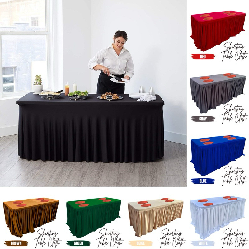 SKIRT TABLE CLOTH Spandex Life Time Table Cloth Occassion Catering ...