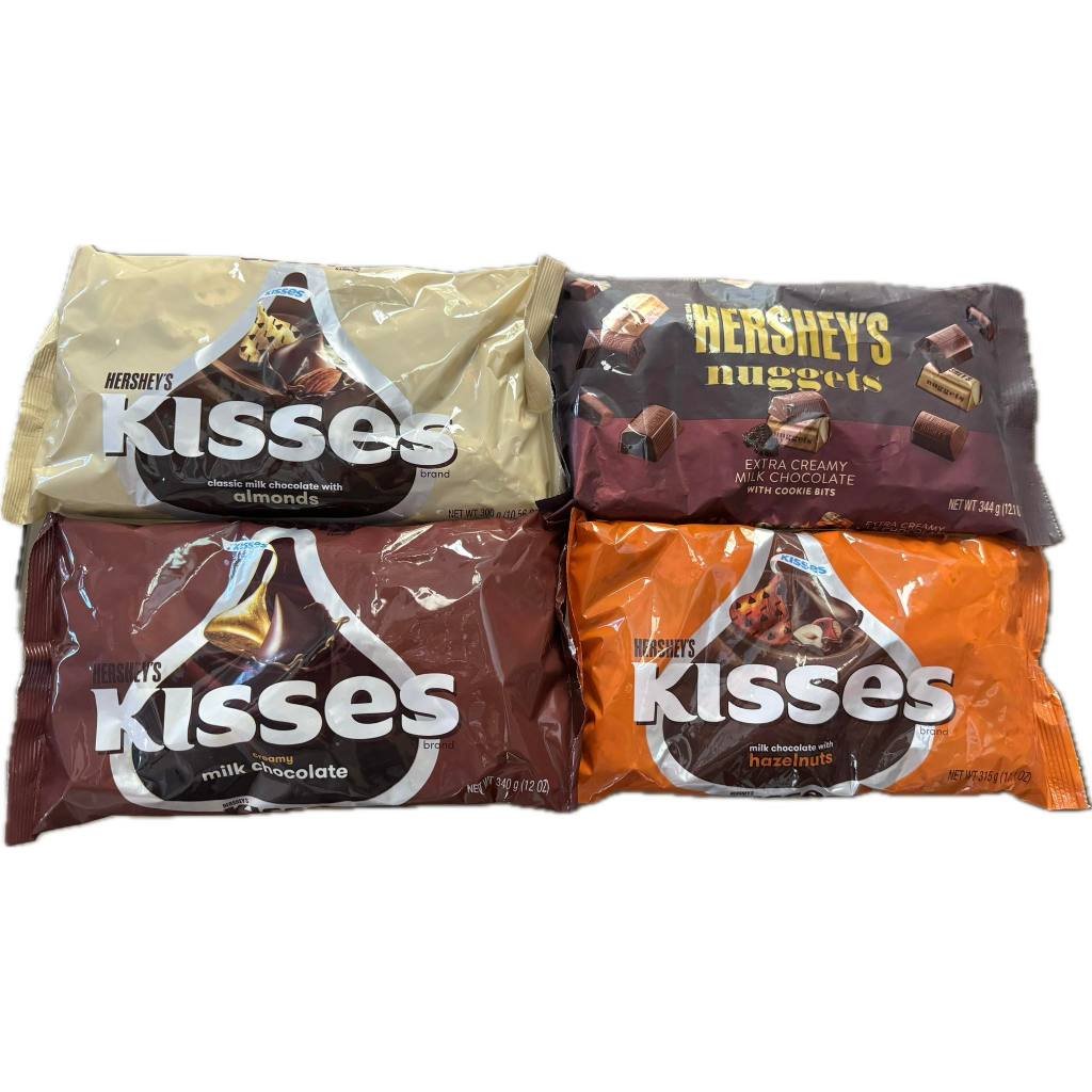 Hershey's Kisses Pack (Milk Chocolate Kisses Almonds Kisses Hazelnut