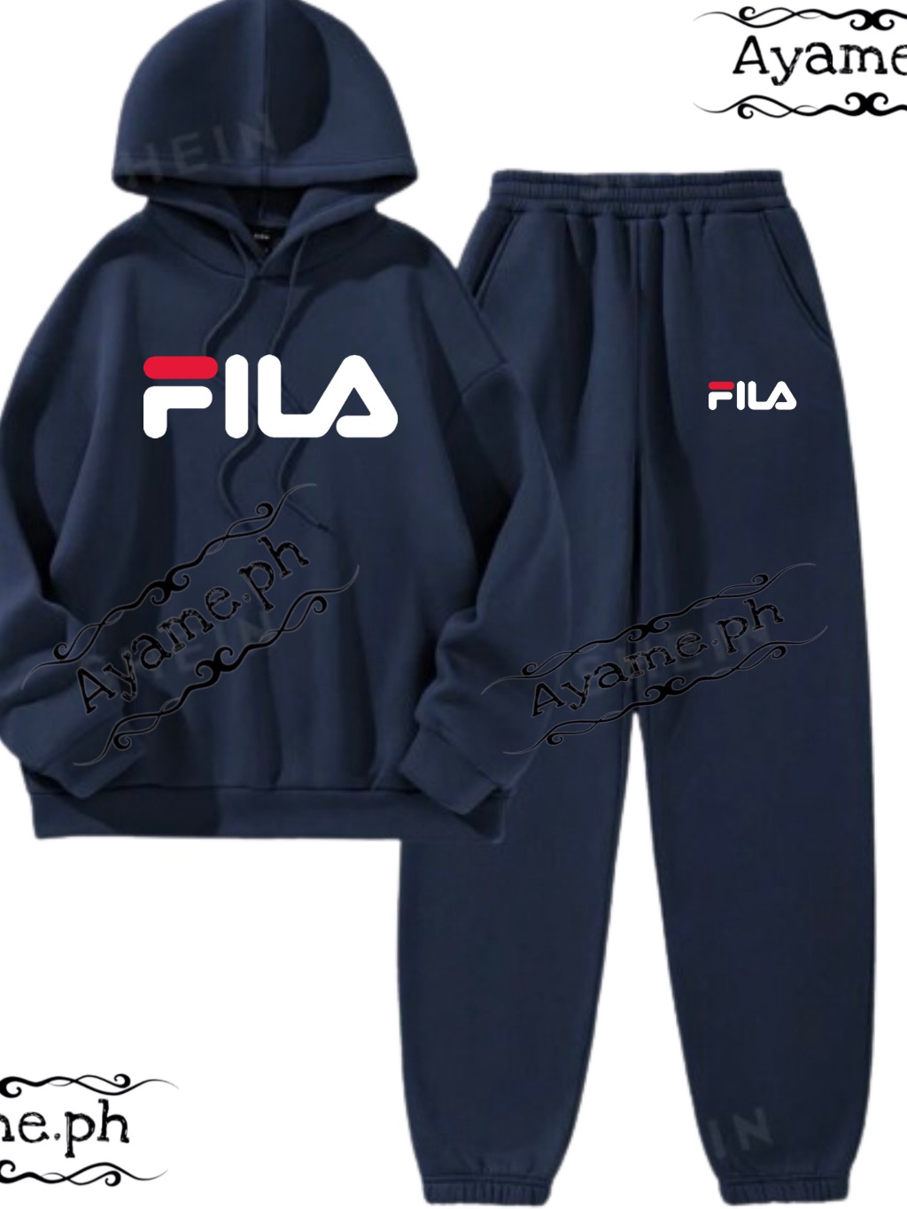 fila hoodie jacket with terno set jogger pants cotton unisex men and women adult and teens Shopee Singapore