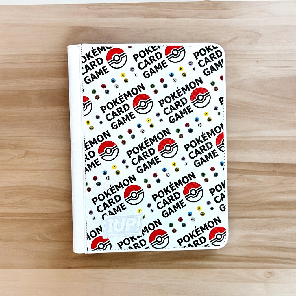 Pokemon TCG Printed White 9-Pocket Zipper Card Binder by 1UP | TCG Album |  Limited Edition | | Shopee Singapore