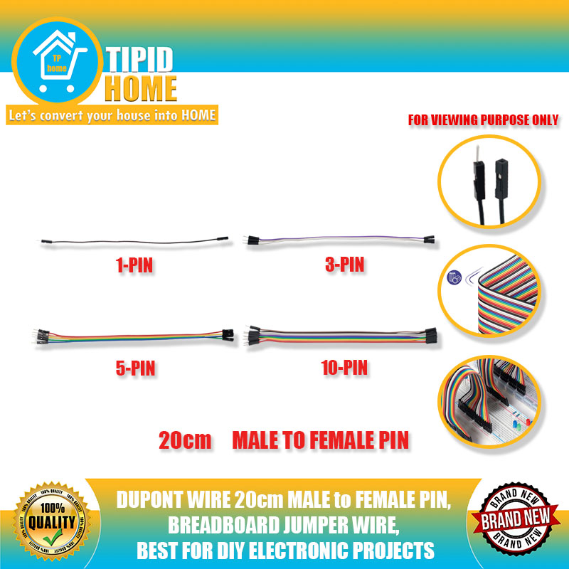 Dupont Jumper Wires 10cm/20cm – Male To Female Breadboard Cables For Raspberry Pi & Arduino 9 thumbnail image