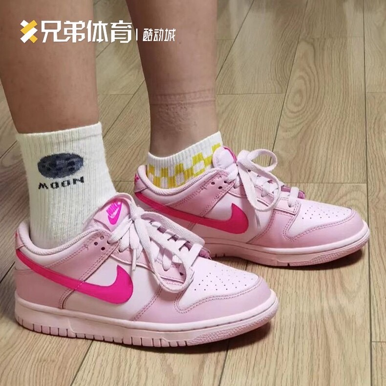 white and pink nike