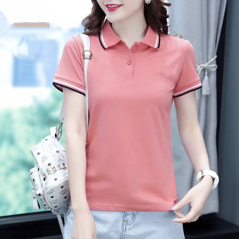 Women Clothes Polo Shirts Casual Cotton Short Sleeve New Fashion T