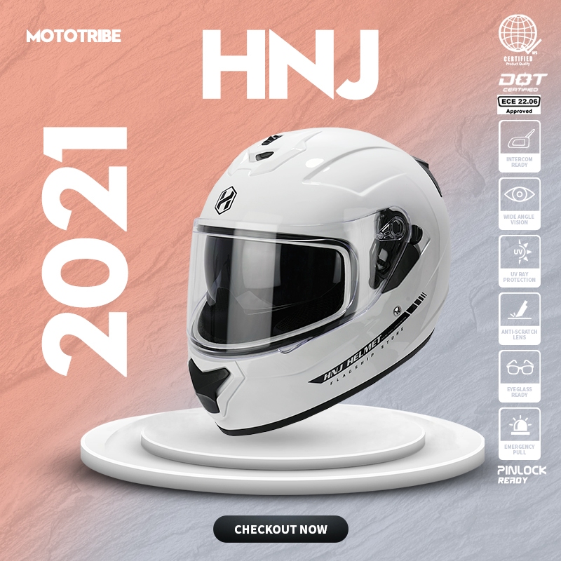 Bluetooth Motorcycle Helmet HNJ 2024 Dual Visor Helmet Full Face