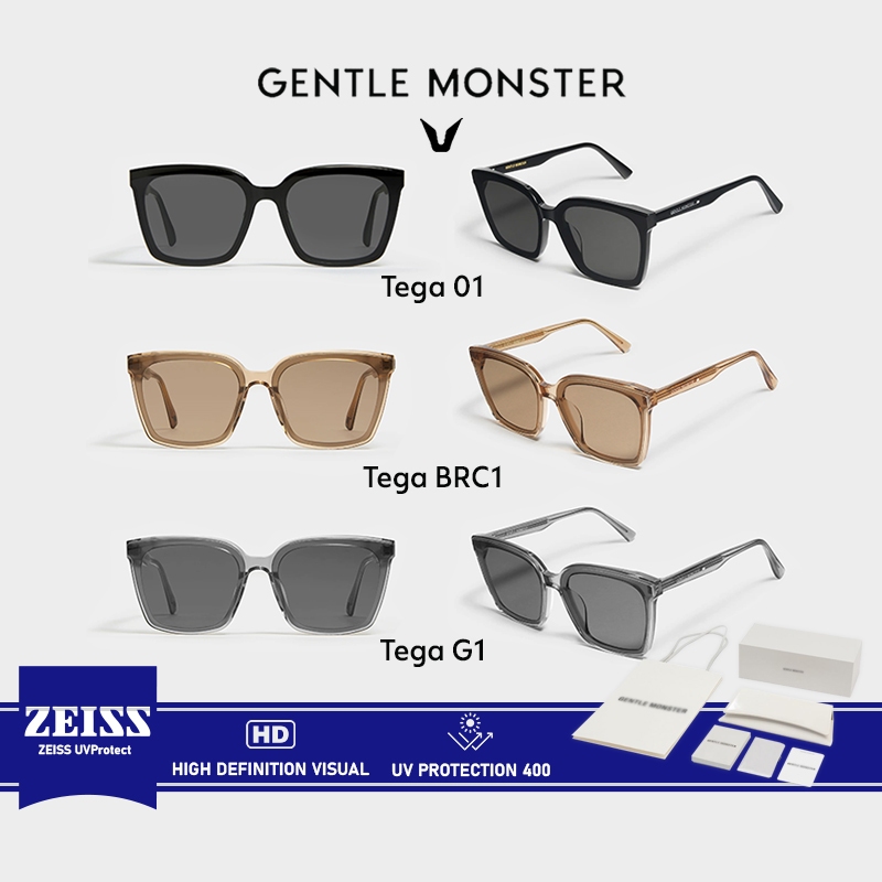 Orignal TEGA BRC1 2021 Gentle monster Sunglasses Brown Square Flatba Frame