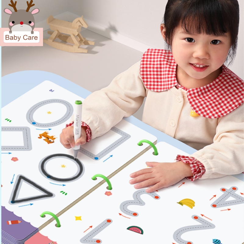 Kid Tracing Book Training Coloring Book Erasable Writing Materials ...