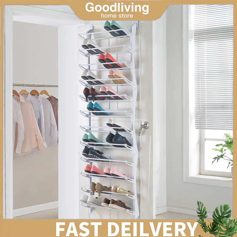 36 Pair Over the door Hanging Shoe Rack 12 Tier Wall mounted Shoes Rack ...