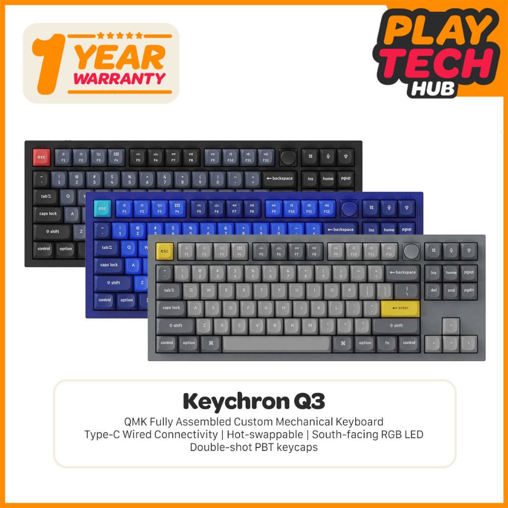 Keychron Q3 QMK Fully Assembled Custom Mechanical Keyboard | Shopee ...