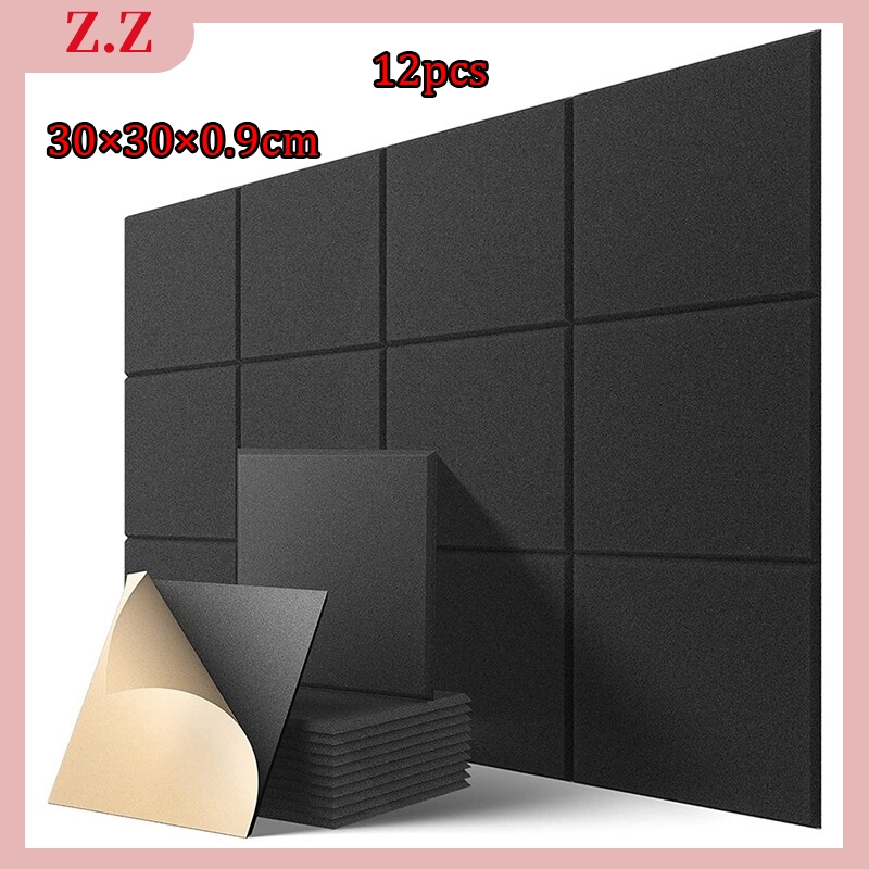 12PCS Acoustic Foam Panels self-adhesive Fireproof Sound Proof ...