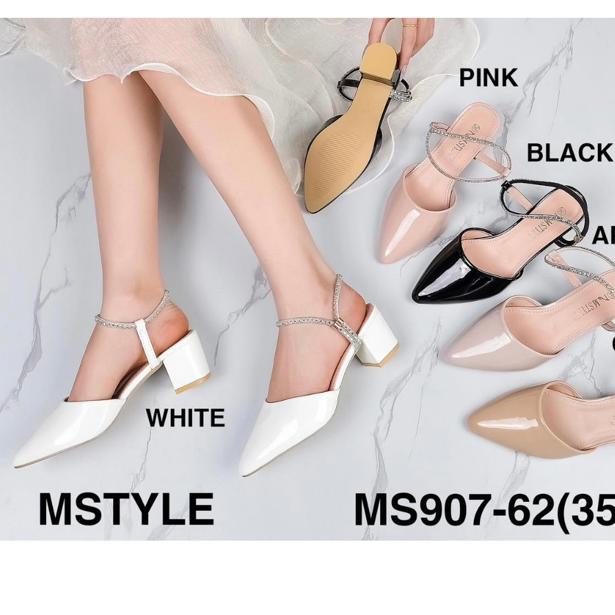 White closed toe hot sale chunky heels