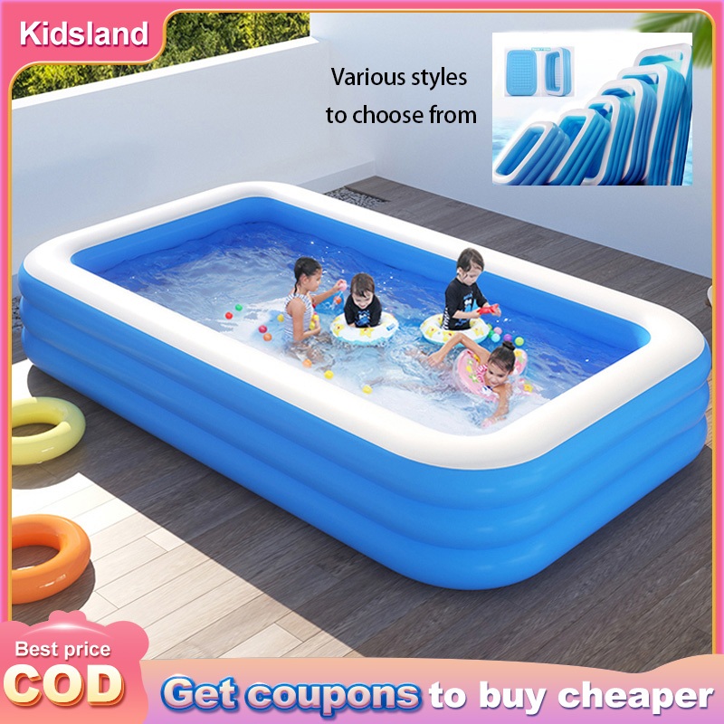 [On hand]Inflatable Swimming Pool For Kids Rectangular Air Pump ...