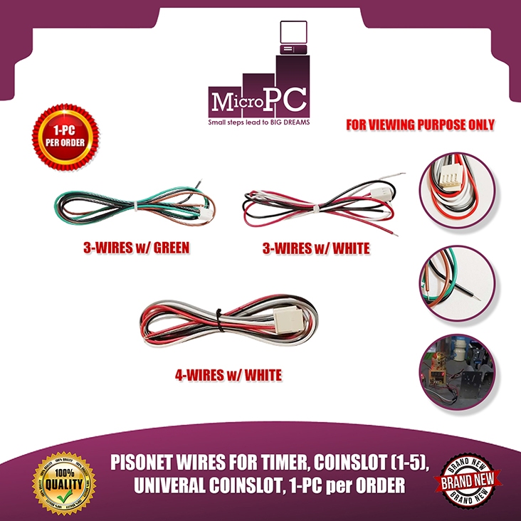 MICRO PC PISONET WIRES FOR TIMER, COINSLOT (1-5), UNIVERAL COINSLOT, 1 ...