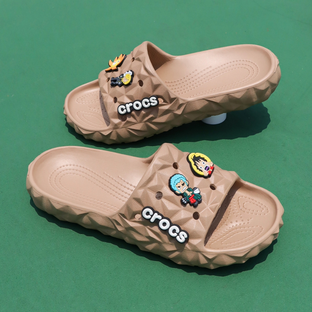 Crocs Flat Sandals for Men Women Slides with Jibbitz Fashion Slippers Soft Sole Size 36 44 Unisex Shopee Singapore