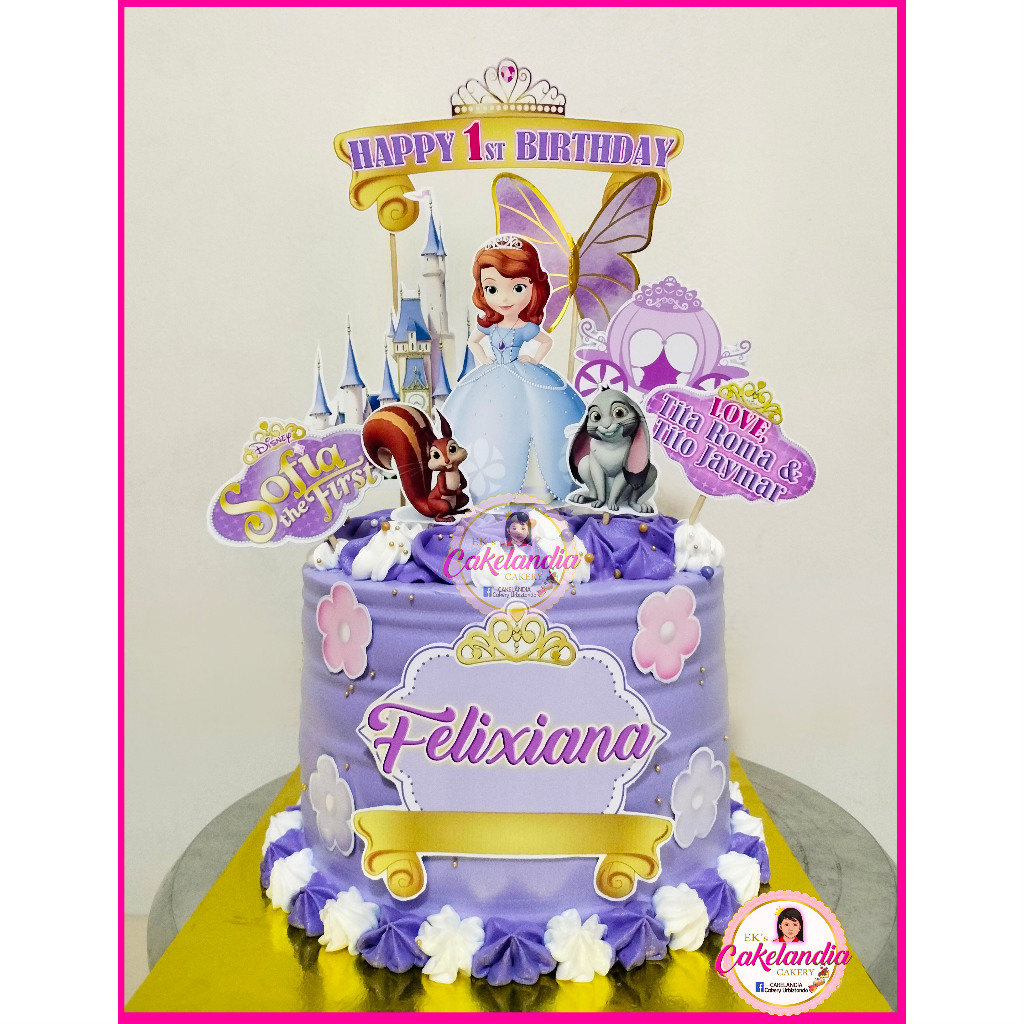 SOFIA THE FIRST Theme Cake Topper with FREE Candle | Shopee Singapore