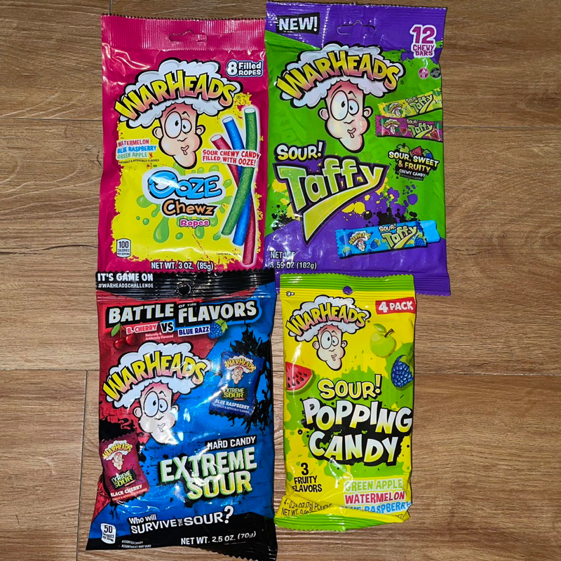 Warheads Sour Chewy Candy per piece Extreme Sour . Cubes . Sour Taffy