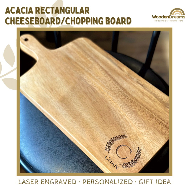 Personalized Acacia Rectangular Cheeseboard Charcuterie Board