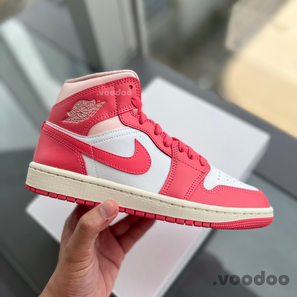 Nike Air Jordan 1 Mid Women s Shoes White Sea Coral