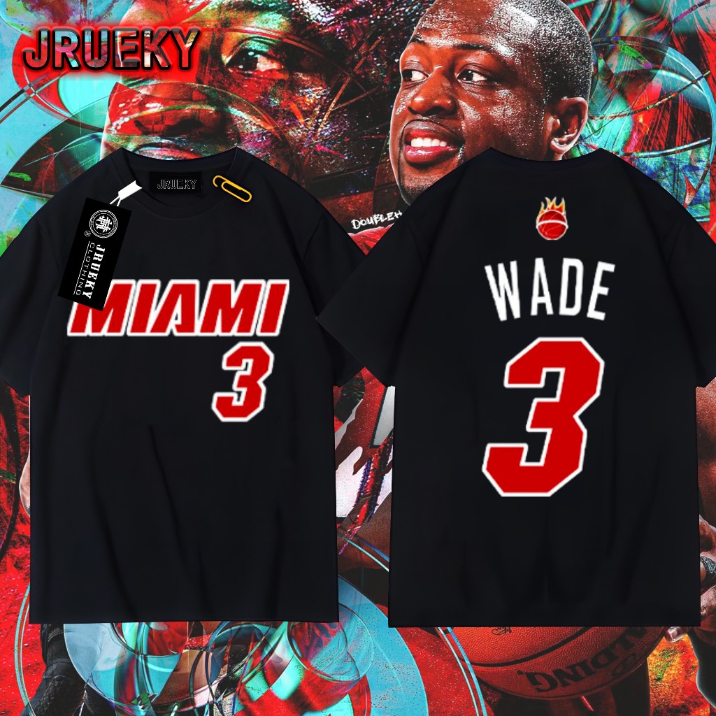 NBA star Wade No.3 men's cotton loose basketball T-shirt is suitable ...