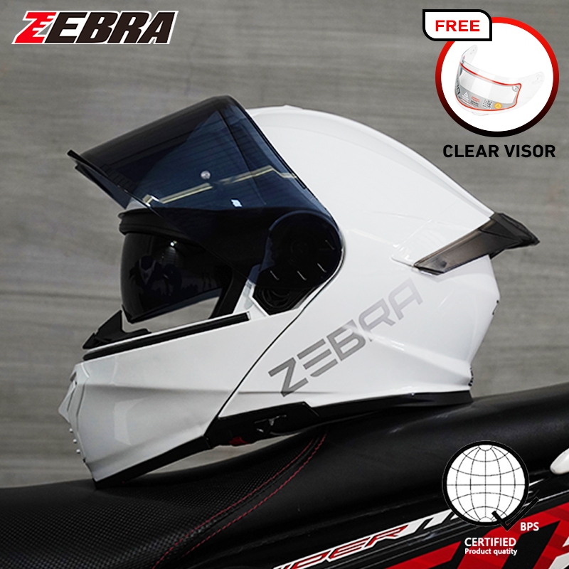 Zebra 602 helmet full face modular helmet motorcycle dual visors whih