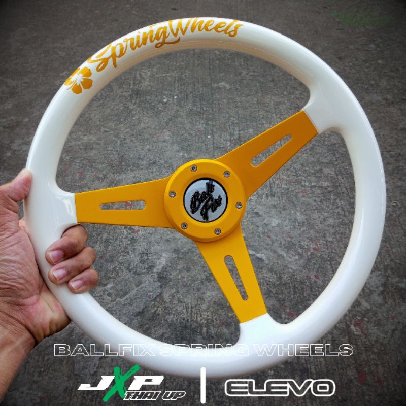 Yellow Ballfix Spring Wheel Car Steering Wheel 13 Inch Diameter Elevo ...
