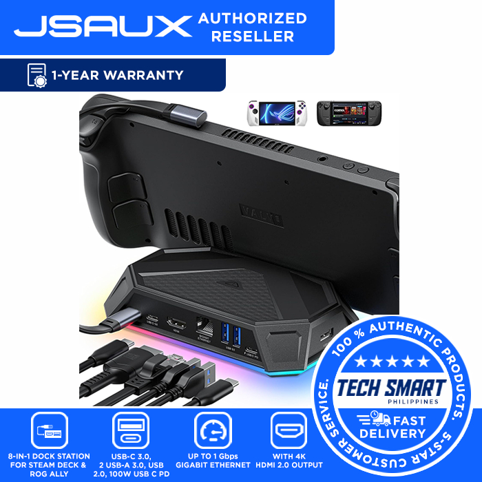 JSAUX RGB Docking Station for Steam Deck & ROG Ally, 8-in-1, 12-in-1 with  HDMI 2.0 4K@60Hz
