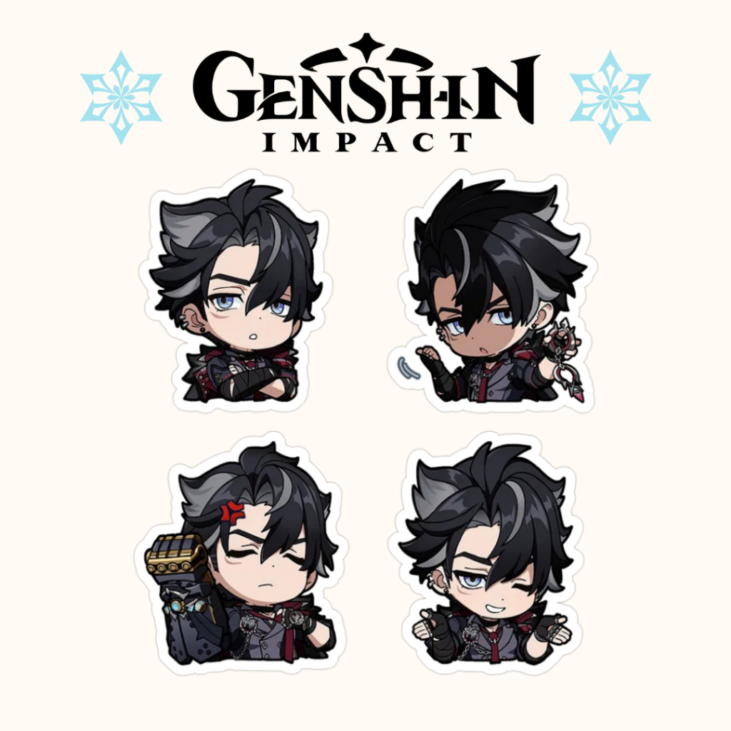 Genshin Impact Wriothesley Emoji Sticker Set (4pcs) | Shopee Singapore