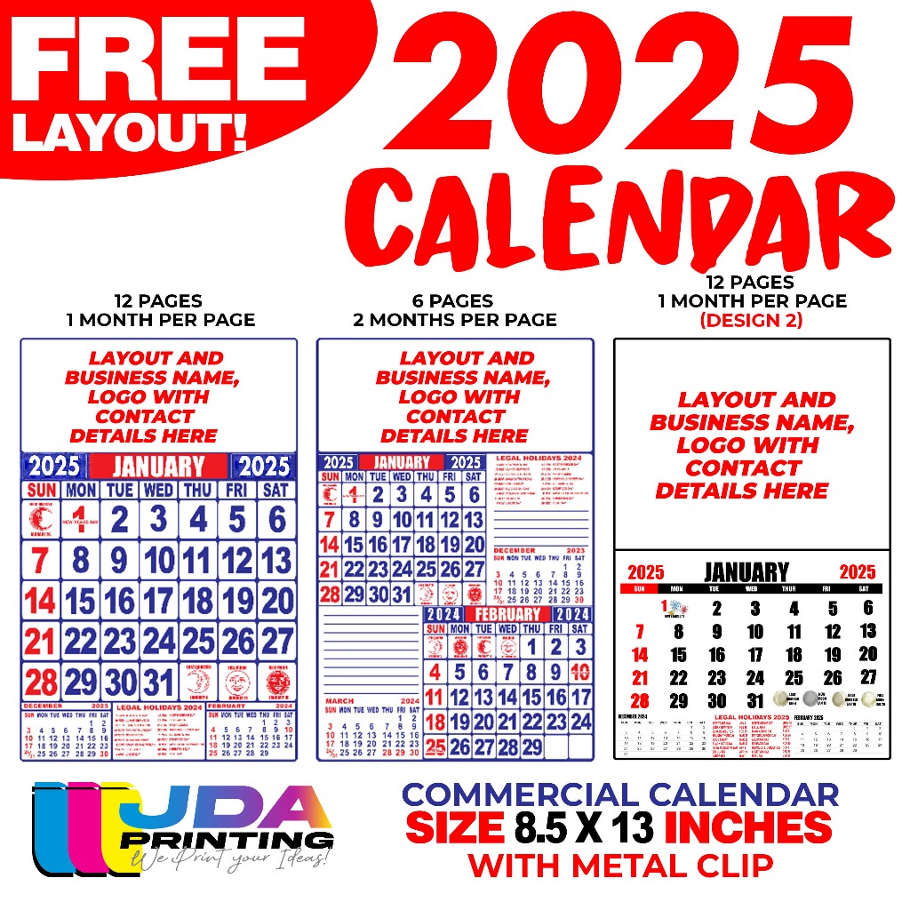 2025 COMMERCIAL CALENDAR with METAL SLIDES (PERSONALIZED/CUSTOMIZED ...