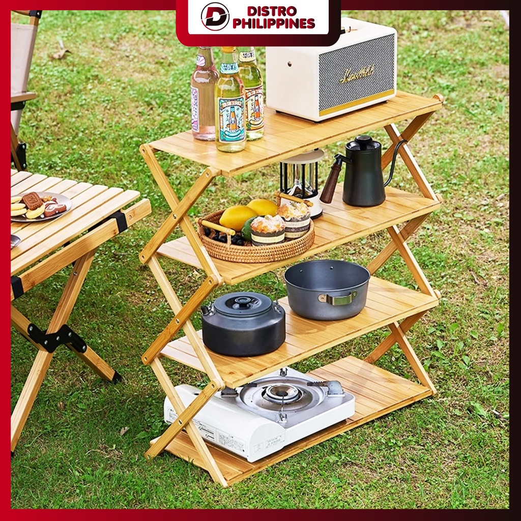 Bamboo Foldable Shoe Rack Plant Stand Bookshelves Picnic Table Rack ...
