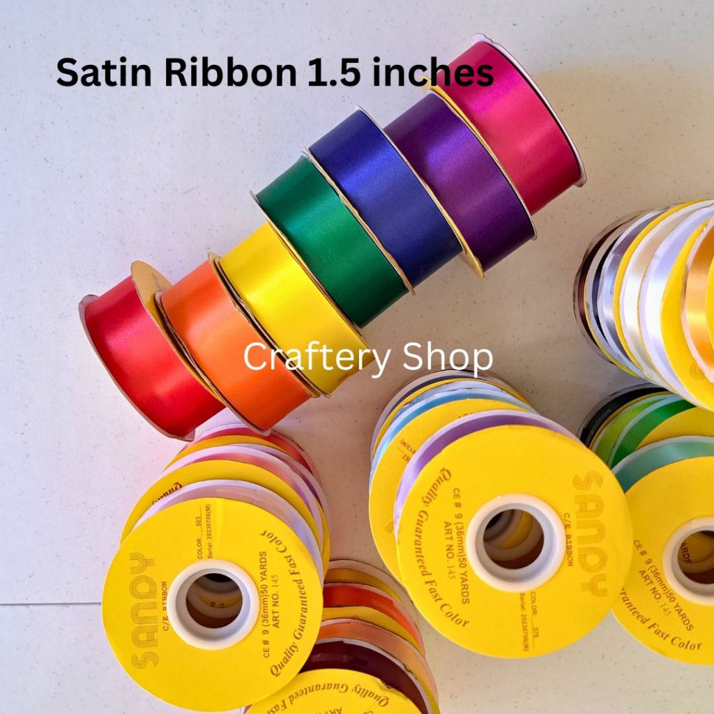 PER ROLL ArrowSatin Ribbons 50 YARDS Part 1 | Shopee Singapore