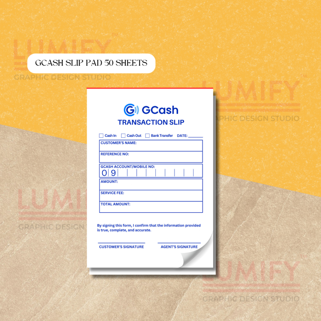 Gcash Transaction Slip 50 Sheets per Pad | Shopee Singapore