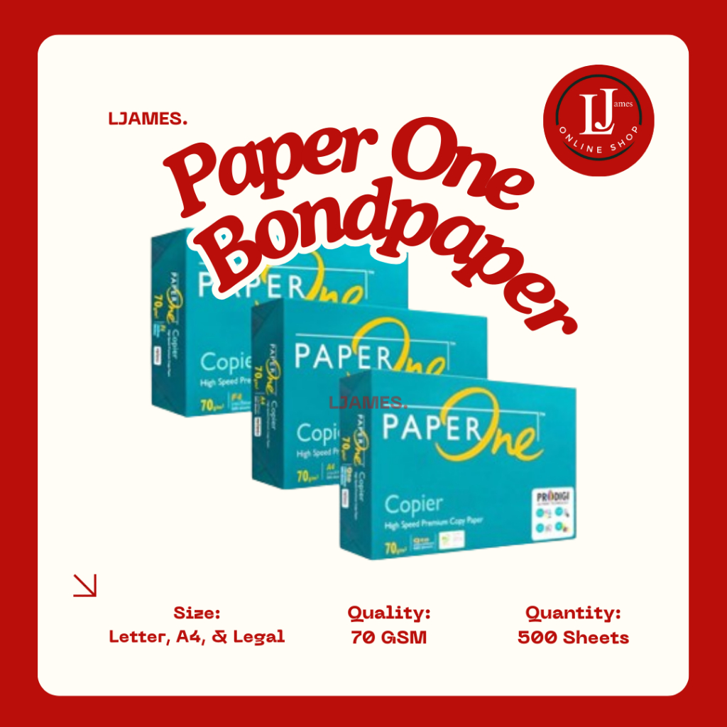Paper One Copier Bond Paper Letter, Legal And A4 Size | Shopee Singapore