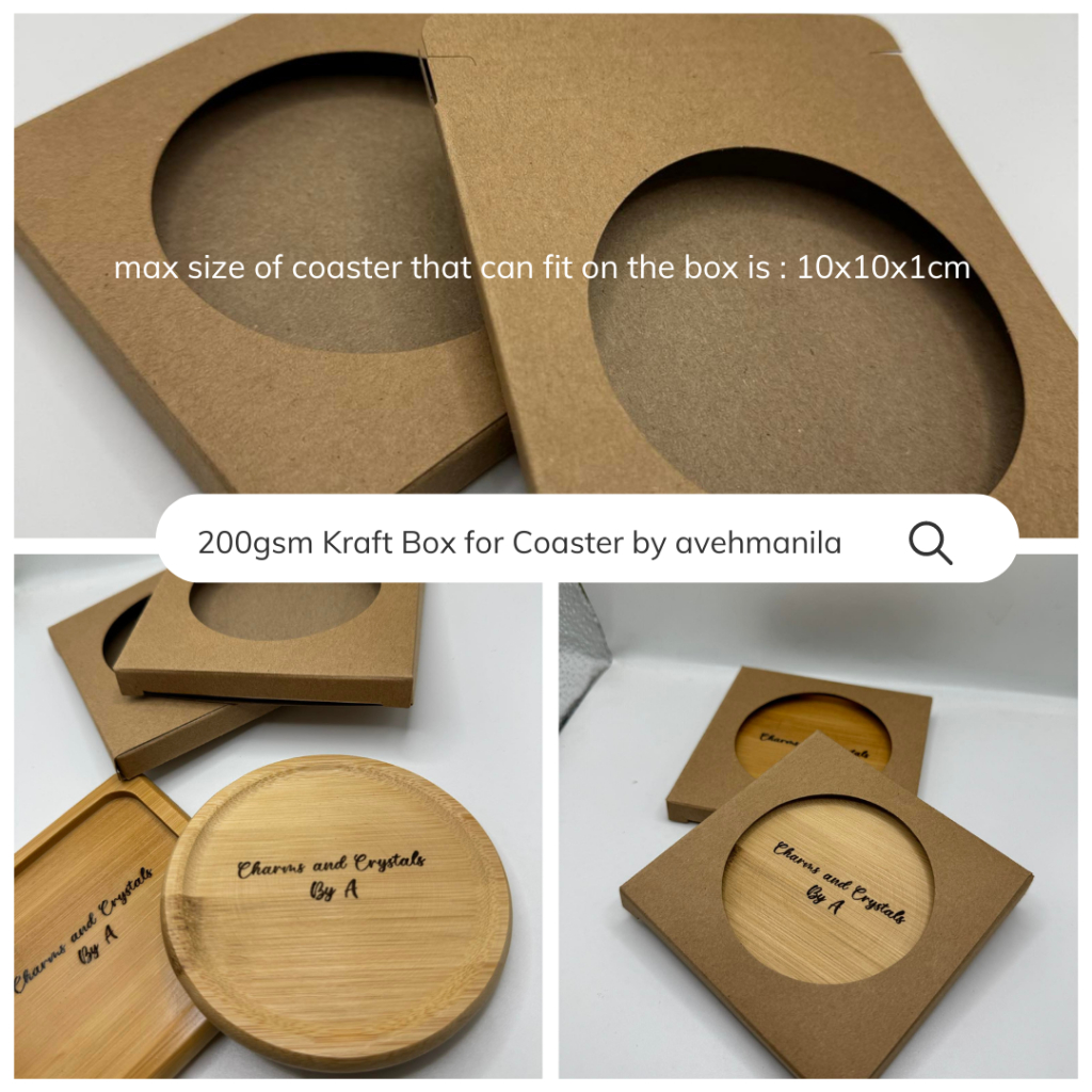 50pcs Kraft box packaging for COASTER - 10x10x1cm | Shopee Singapore