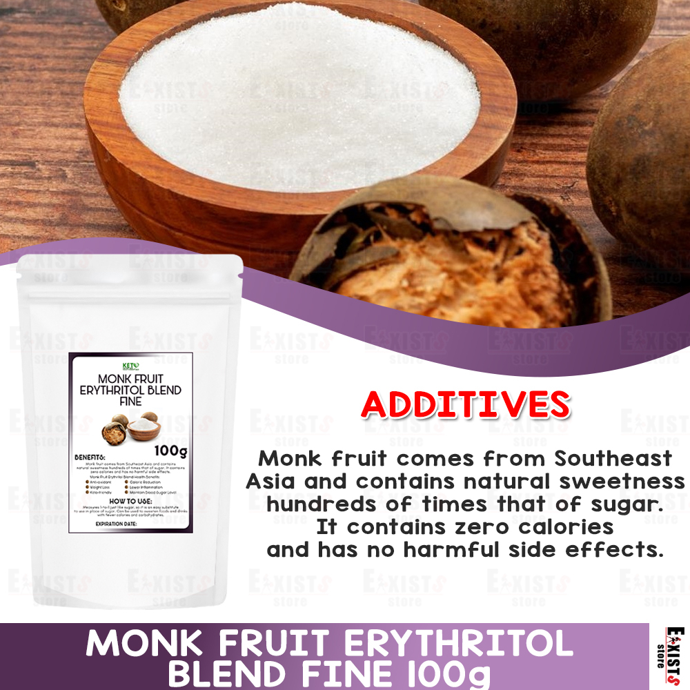 Monk Fruit Erythritol Blend Fine 100g Keto Diet, Sweetener, Low Carb