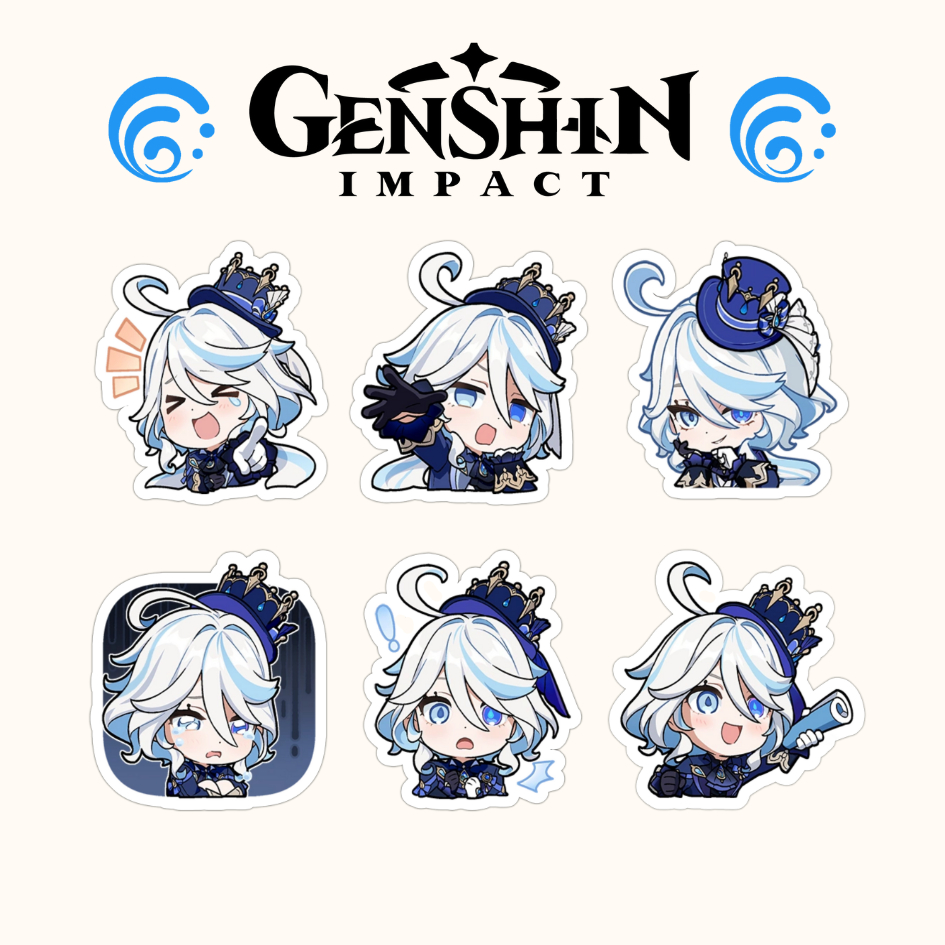 Genshin Impact Furina Emoji Sticker Set (6pcs) | Shopee Singapore