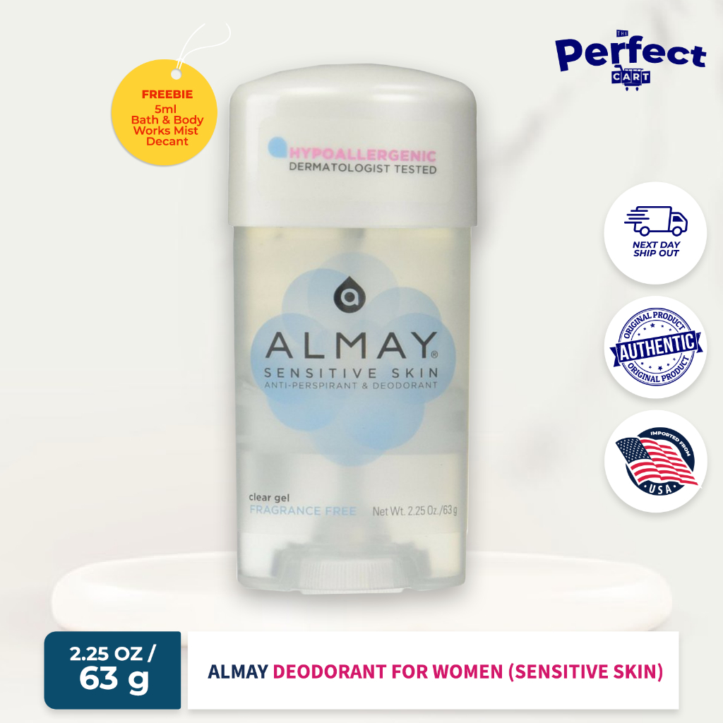Almay Deodorant for Women, Gel Antiperspirant, Sensitive Skin 2.25 oz ...