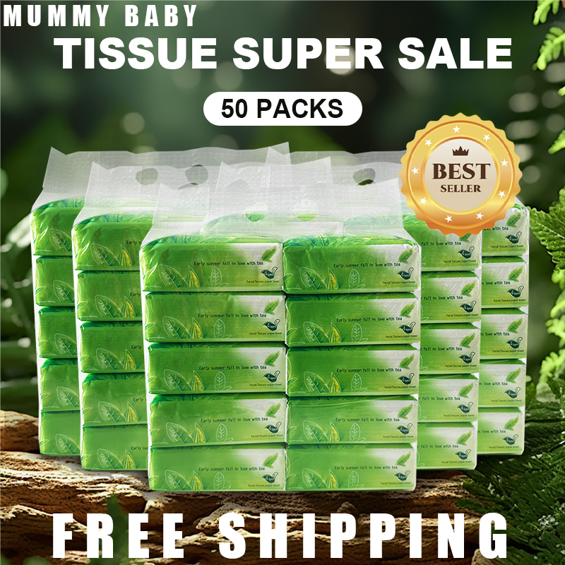 【50 packing 4 - Ply】 Organic green tea white Facial Tissue Paper Towel ...