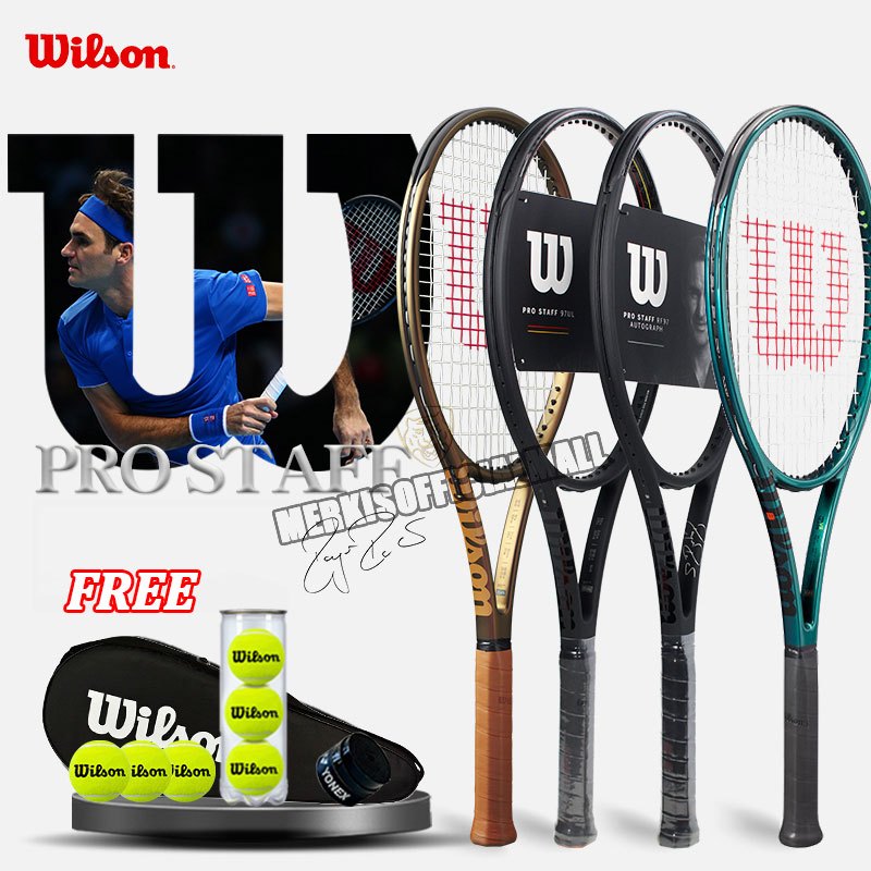 Wilson Tennis Rackets Full Carbon With String Free Bag | Shopee Singapore