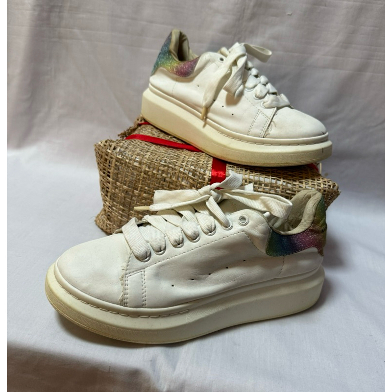 ALEXANDER MCQUEEN Glitter Rainbow Oversized Sneakers Fits Size 37